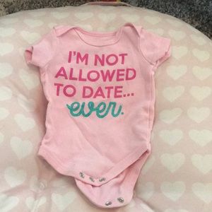 Adorable pink onesie.
